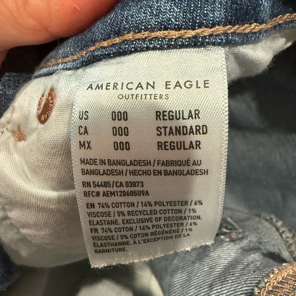American Eagle Jeans Stretch High Waist Classic Medium Wash Size 00 - Picture 4 of 4